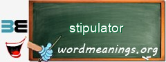 WordMeaning blackboard for stipulator